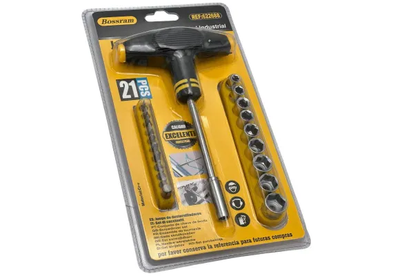 Bricolaj Engros - Set surubelnita in T Bossram 21 piese cu biti si tubulare, calitate industriala pentru lucrari precise, 