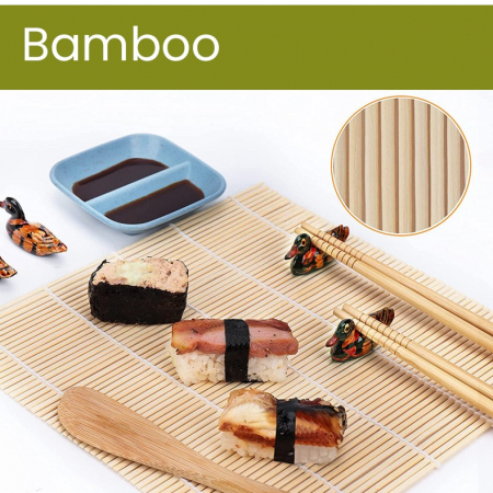 Set Ustensile pentru Sushi, , Set din 31 Accesorii pentru Sushi, Set pentru Sushi HOME MADE, Cutit Inclus, Forme, Betisoare, Multicolor [3]