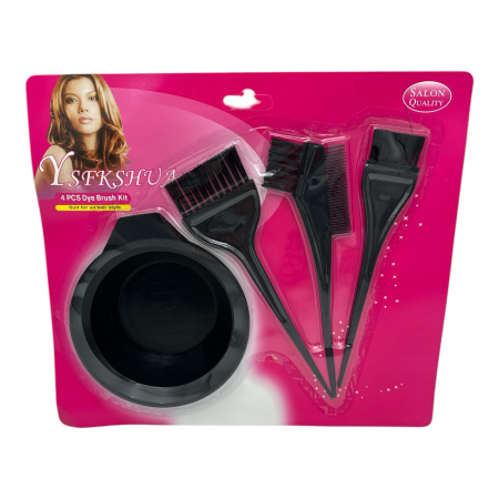 Set vopsit 4 piese – Bol si 3 pensule pentru aplicare precisa, ideal acasa sau salon,  [1]