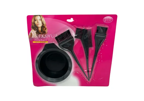 Produse pentru par Engros - Set vopsit 4 piese – Bol si 3 pensule pentru aplicare precisa, ideal acasa sau salon, 