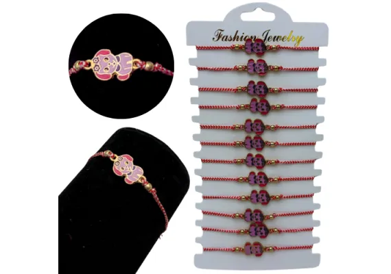 Bacanie Engros - Set12 bratari Martisor Catelus dragalas, cu margele si snur reglabil 