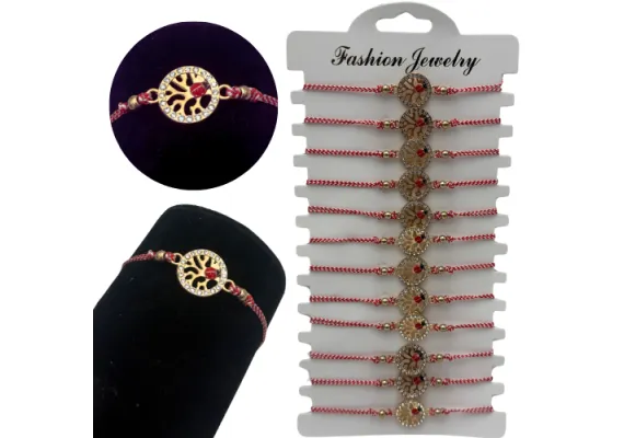 Bacanie Engros - Set12 Bratari Martisor Copacul Vietii, cu margele, snur reglabil 