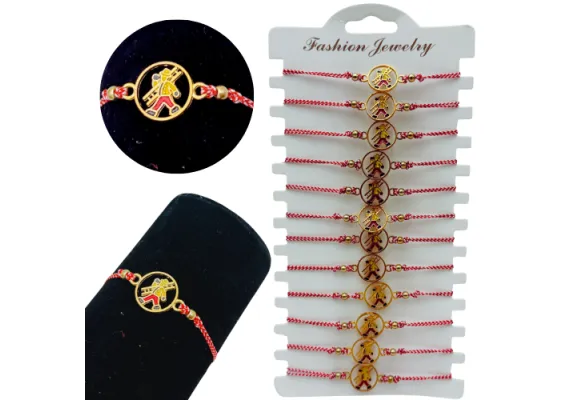 Bacanie Engros - Set12 bratari Martisor Cosar norocos, cu margele si snur reglabil 