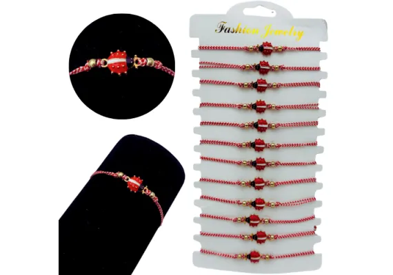 Bacanie Engros - Set12 bratari Martisor Gargarita dragalasa, cu margele si snur reglabil 
