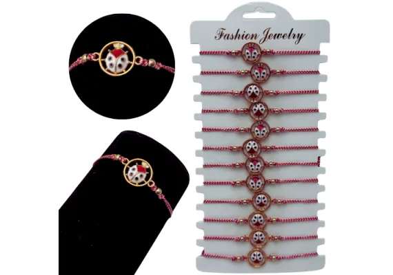 Bacanie Engros - Set12 Bratari Martisor Gargarita dragalasa, cu margele, snur reglabil 