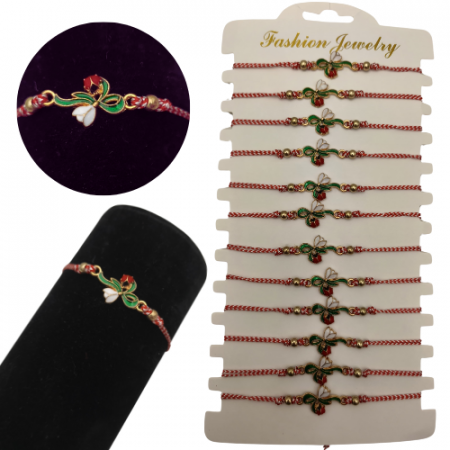 Set12 bratari Martisor Ghiocel cu gargarita, cu margele si snur reglabil  [2]