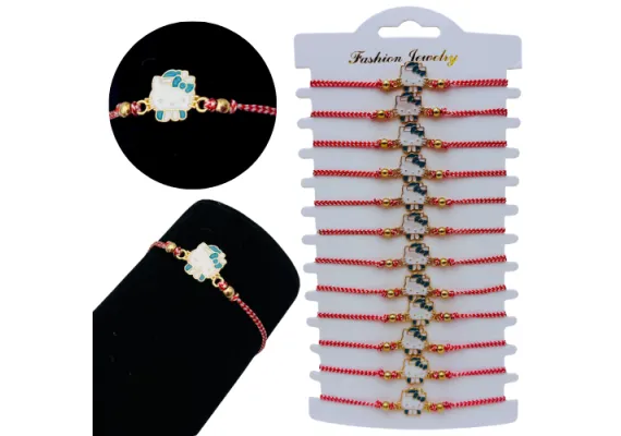 Bacanie Engros - Set12 bratari Martisor Pisicuta dragalasa, cu margele si snur reglabil 