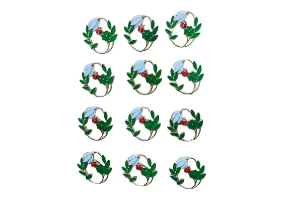 Bacanie Engros - Set12 Brose Martisor marime mica, 3.5cm, Ghiocel Gingas 