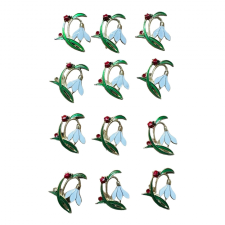 Set12 Brose Martisor marime mica, 3.5cm, Ghiocel Norocos  [1]