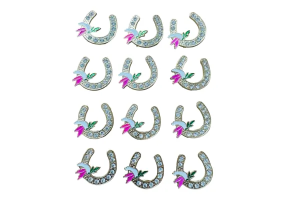 Bacanie Engros - Set12 Brose Martisor marime mica, 3.5cm, Potcoava Norocoasa 