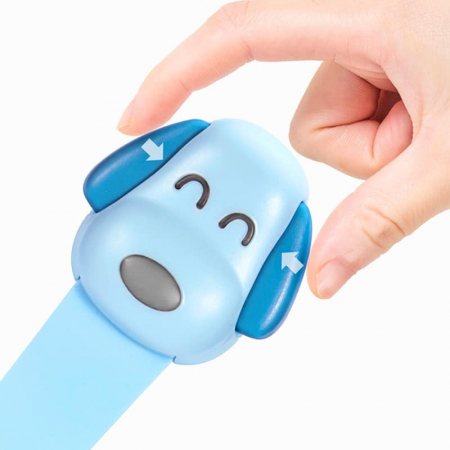 Siguranta pentru Usi Copii, , Sistem de Blocare Sertare, Dulap, Frigider, Adeziv, cu Sistem de Inchidere Dublu, Model Catelus, Albastru [4]