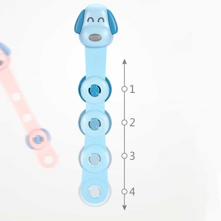 Siguranta pentru Usi Copii, , Sistem de Blocare Sertare, Dulap, Frigider, Adeziv, cu Sistem de Inchidere Dublu, Model Catelus, Albastru [6]