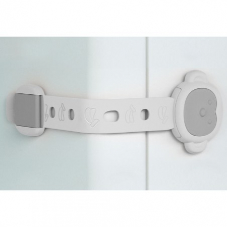 Siguranta pentru Usi Copii, , Sistem de Blocare Sertare, Dulap, Frigider, Adeziv, cu Sistem de Inchidere Dublu, Model Maimutica, Alb [1]