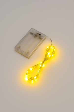 Sir luminos LED 3 metri, 30 LED-uri, lumina galbena, functional cu baterii [3]