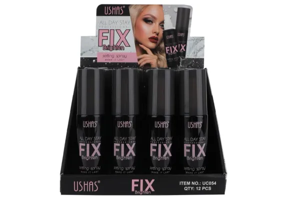 Produse pentru Fata Engros - Spray Fixator USHAS All Day Stay Fix Brighten – 80ml pentru Un Machiaj Perfect și Rezistent 