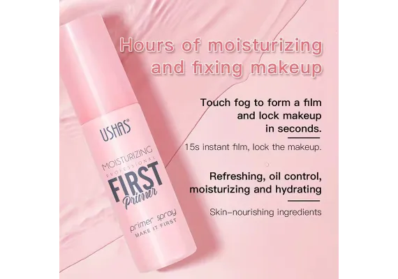 Produse pentru Fata Engros - Spray Primer Hidratant USHAS First – Bază de Machiaj pentru Hidratare și Fixare, 80ml 