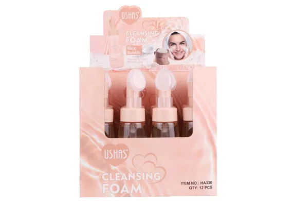 Ingrijire personala si cosmetice Engros - Spumă de Curățare Facială USHAS – Cleanser cu Orez și Bule Masaj, 240g 