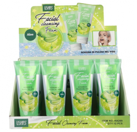 Spumă de Curățare Facială USHAS cu Aloe Vera 100ml – Hidratare și Curățare Profundă  [1]