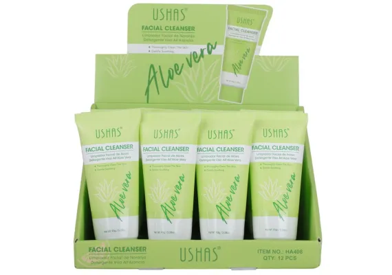 Ingrijire personala si cosmetice Engros - Spumă de Curățare Facială USHAS cu Aloe Vera 93g – Hidratare și Curățare Delicată 