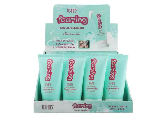 Produse pentru Fata Engros - Spumă de Curățare Facială USHAS cu Niacinamidă 120ml – Curățare Profundă și Hidratare 