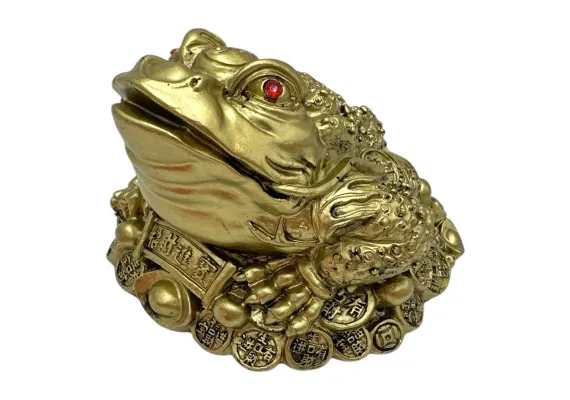Articole pentru Casa Engros - Statueta broasca Feng Shui din rasina 12cm – simbol al norocului si prosperitatii, 