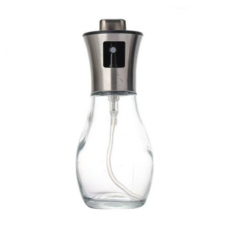 Articole pentru Casa Engros - Sticla de ulei cu Pulverizator, , Sticla pentru Lichide de Bucatarie, Otet, Sos, 16.7 x 5.2 cm, Volum 200 ml, Gri