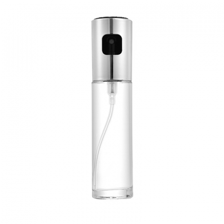 Articole pentru Casa Engros - Sticla Pulverizator pentru Bucatariei, , Spray pentru Gratar, din Sticla cu Capac din Inox, 18 x 4.2 cm, volum 100 ml, Trasnparenta cu Capac Gri