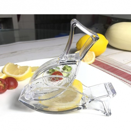 Storcator de Citrice Manual, , Rezistente, Usor de Folosit si Depozitat, Durabil, Calitativ, 12x5.2 cm, Model Peste, Transparent [7]
