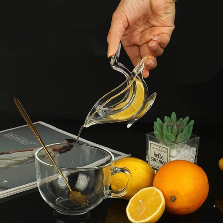 Storcator de Citrice Manual, , Rezistente, Usor de Folosit si Depozitat, Durabil, Calitativ, 12x5cm, Model Pasare, Transparent [2]