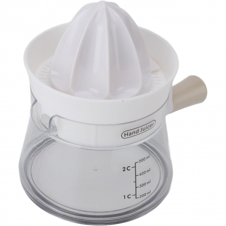 Storcator de Citrice Manual, , Rezistente, Usor de Folosit si Depozitat, Durabil, Calitativ, 16.5x13cm, Transparent/ Alb [9]
