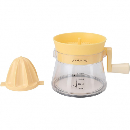 Storcator de Citrice Manual, , Rezistente, Usor de Folosit si Depozitat, Durabil, Calitativ, 16.5x13cm, Transparent/ Galben [9]