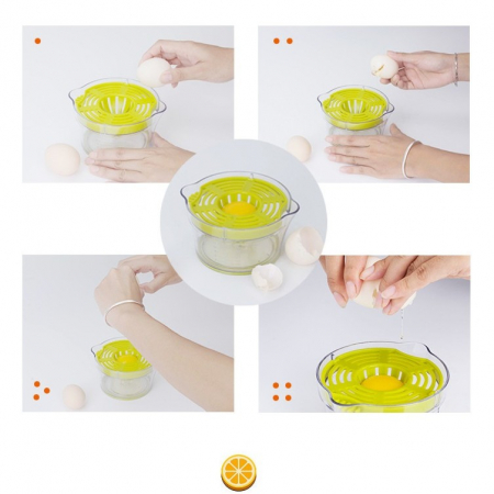 Storcator de Fructe 2 in 1, , cu Razatoare si Separator Ou, 14.8 x 8 x 13 cm, Verde [7]