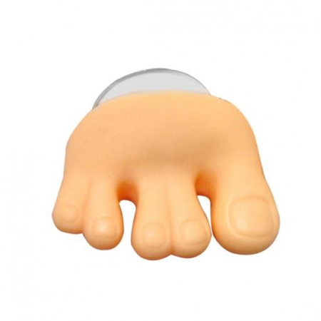 Articole pentru Casa Engros - Suport de Baie, , Multifunctional, pentru Periute/Cabluri, din PVC, cu Ventuza, Model Picior, 4 x 6.5 cm, Crem