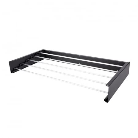 Suport Haine, , Depozitare si Uscare Rufe, din Aluminiu, Pliabil, Impermeabil, Montare prin Perforare, 80 cm, Negru [4]