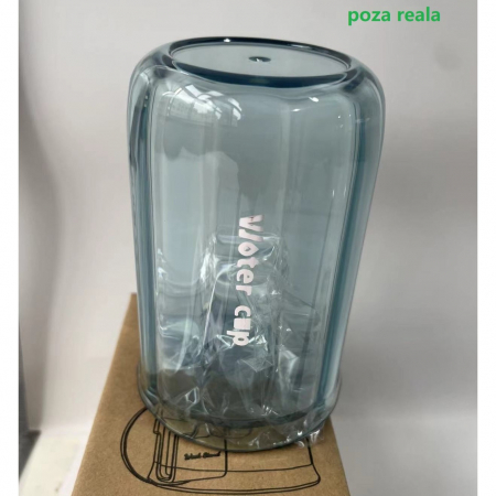 Suport Multifunctional 2 in 1, Pahar si Suport pentru Periuta de Dinti, , Plastic, Dimensiune: 10.4 x 7.3 x 7.3 cm, Albastru [1]