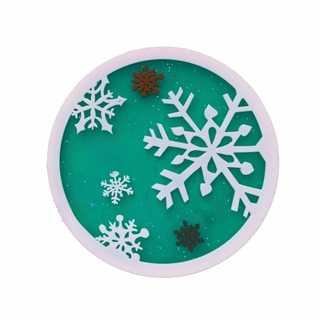 Articole pentru Casa Engros - Suport pentru Pahar, , Model Fulg de Nea, din PVC, 10 cm, Rezistent la Caldura, Verde