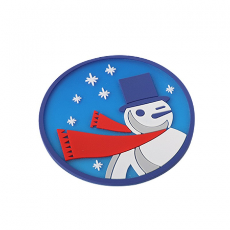Articole pentru Casa Engros - Suport pentru Pahar, , Model Om de Zapada, din PVC, 10 cm, Rezistent la Caldura, Albastru