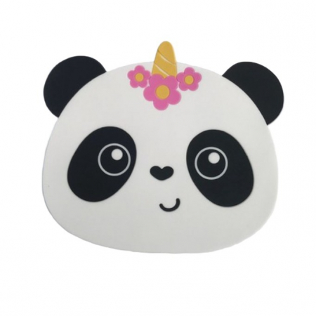 Articole pentru Casa Engros - Suport pentru Pahar, , Model Urs Panda, din PVC, 18.5x16 cm, Rezistent la Caldura, Alb/Negru