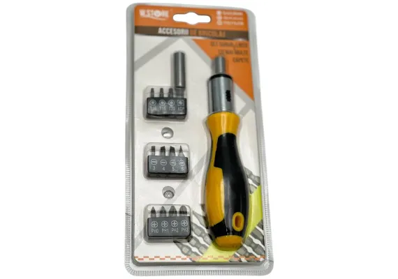 Bricolaj Engros - Surubelnita multifunctionala Bossram cu maner ergonomic si set 20 biti interschimbabili pentru utilizare versatila, 