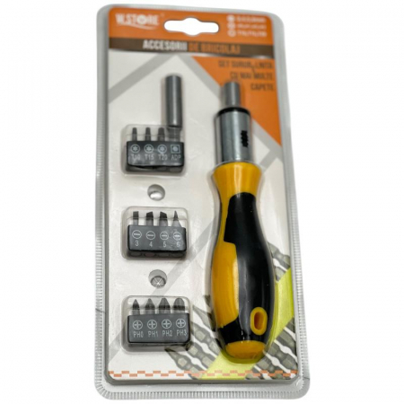 Surubelnita multifunctionala Bossram cu maner ergonomic si set 20 biti interschimbabili pentru utilizare versatila,  [1]