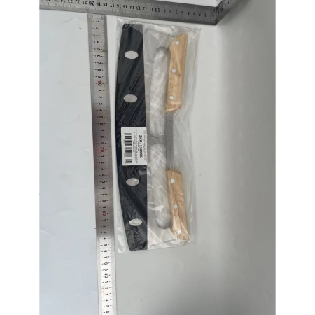 Taietor Feliator de Pizza, , din Otel Inoxidabil, cu Capac, Maner din Doua Bucatie, din Lemn, Antialunecare, Lama Neteda si Ascutita, 34x10 cm, Maro [1]