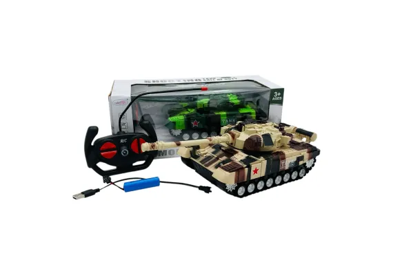 Articole pentru copii Engros - Tanc RC Model Tank cu Telecomanda, Scara 1:18, 27 MHz, Sunete si Lumini 