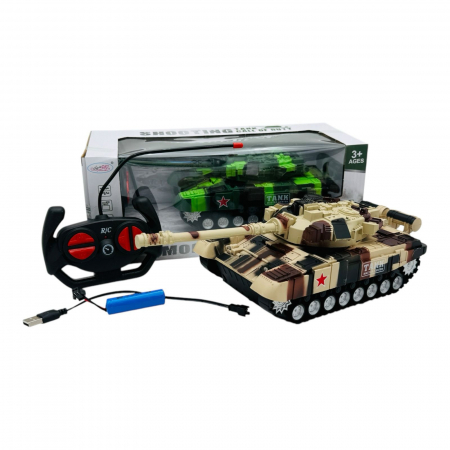 Tanc RC Model Tank cu Telecomanda, Scara 1:18, 27 MHz, Sunete si Lumini  [1]