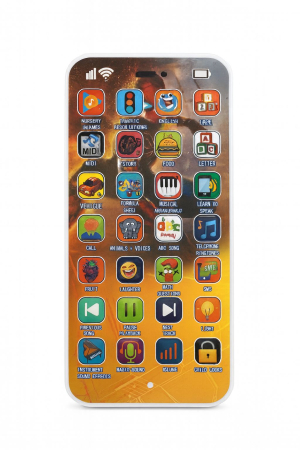 Telefon interactiv copii, jucarie educativa cu sunete si lumini, model super erou, 3+ ani, 17.5x10.5cm [1]