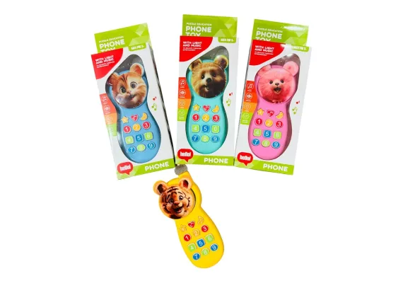 Telefon muzical pentru bebeluși și copii mici, multicolor, sunete multiple, 20×9cm,