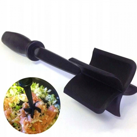 Tocator de Carne Manual, , cu Lama pentru Tocarea si Amestecarea Carnii, 28x6cm, cu 5 Lame Curbate, Rezistent la Caldura, Multifunctional, Plastic Rezistent, Negru [1]