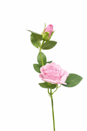 Flori Artificiale - Trandafir artificial, 45 cm, Fir cu boboc, Roz