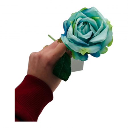 Trandafir Artificial elegant, 51cm, calitate superioara, albastru azur,   [3]