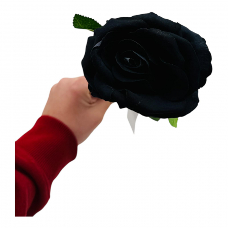 Trandafir elegant artificial, 51cm, calitate superioara, negru intens,   [3]