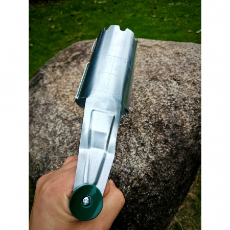 Transplantator Agricol Cilindric, , din Otel si Plastic, 6 cm Diametru, cu Maner Flexibil, 23 x 6 x 13 cm, Verde [9]